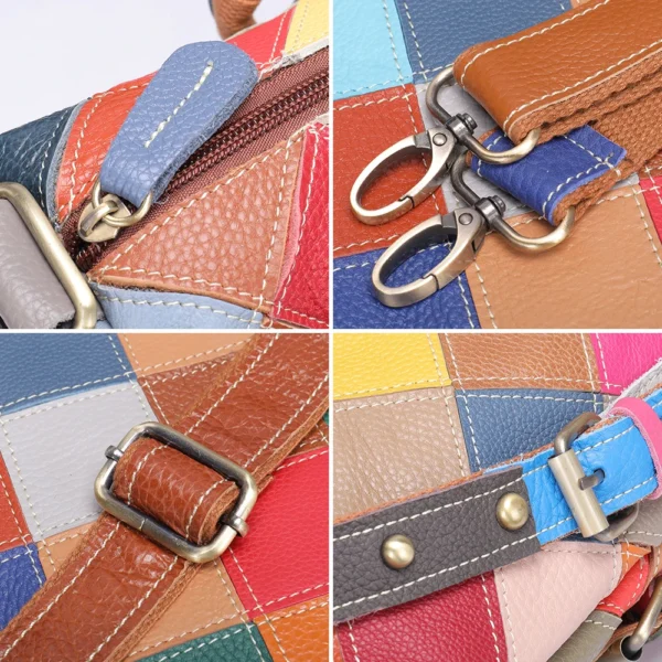 Westal Mujeres Multicolor Bolso de cuero genuino Bolso de cuero Bolsos y Bolsos Crossbody Bolso de hombro de las mujeres Bolso de lujo - Imagen 5