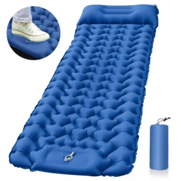 Colchoneta de camping inflable ultraligera y compacta con almohada, aislada para acampar, mochilero, senderismo, viajes - Imagen 6