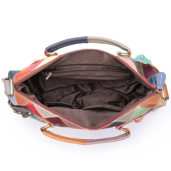 Westal Mujeres Multicolor Bolso de cuero genuino Bolso de cuero Bolsos y Bolsos Crossbody Bolso de hombro de las mujeres Bolso de lujo