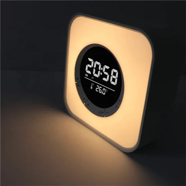 Cubo De Diseño Tipo Portátil Con Luz LED RGB Cambiable Altavoz Con Función De Reloj Alarma Y Termómetro Cool Speaker - Imagen 5