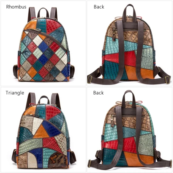 Mochila de Cuero Elegante y Versátil para Mujer - Espaciosa para Laptop y Esenciales, Diseño de Lujo para Estudiantes, Uso Diario y Viajes, en Colores Atractivos - Imagen 2