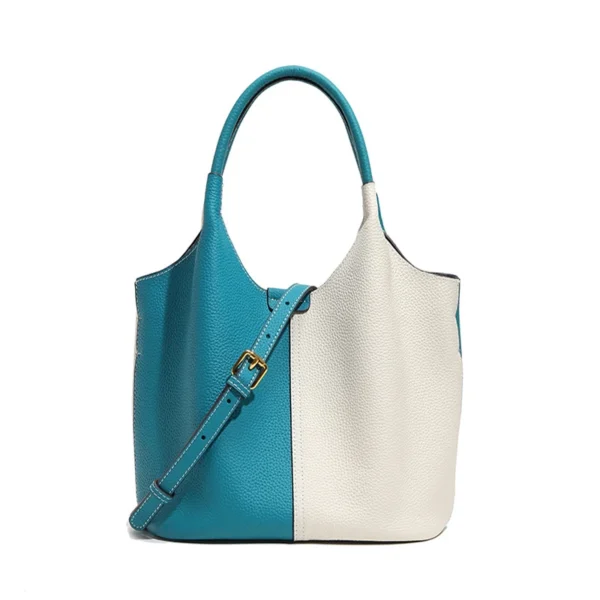 Bolso de Cuero Genuino Multifuncional para Mujer - Elegante y Casual, Versátil como Bolso de Mano, de Hombro, Tote y Cubo, Material de Cuero de Vaca, Interior de Poliéster Algodón - Moda de Lujo Duradera y Atemporal