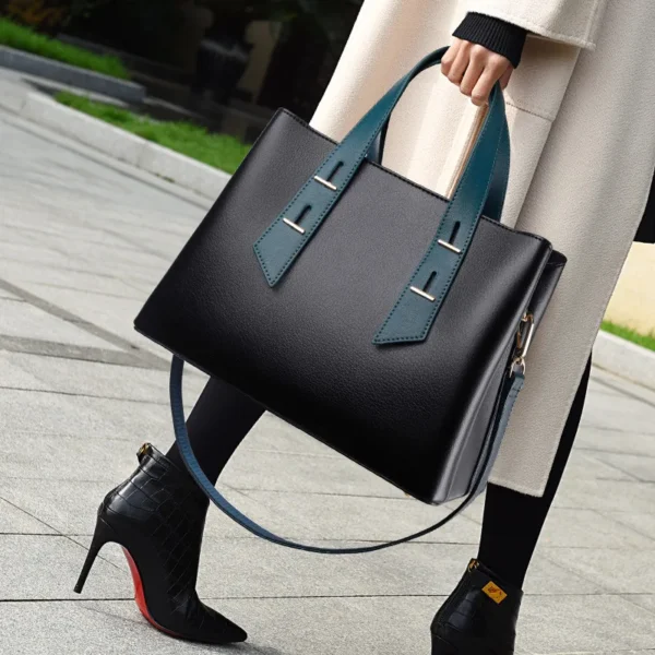 Bolso Grande de Hombro para Mujer en PU de Alta Capacidad - Casual y de Moda, Ideal para Toda Temporada, Perfecto para Ocasiones Diarias, Fiestas y Compras - Nuevo y Elegante Diseño Simple con Espacio Amplio - Imagen 6