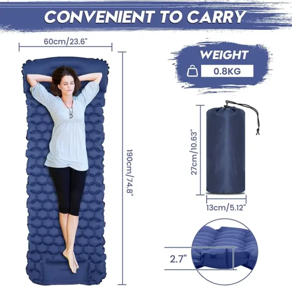 Colchoneta Ultraligera Plegable para Exterior Acampada Hinchable para Senderismo Picnic Colchoneta Impermeable para Exterior - Imagen 5