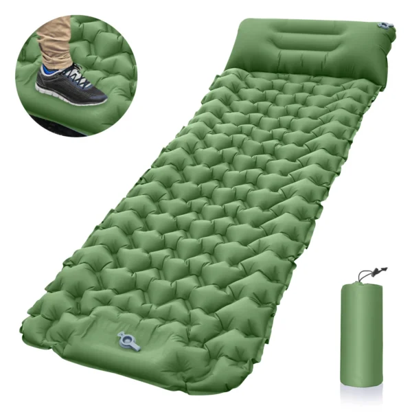 Colchoneta de camping inflable ultraligera y compacta con almohada, aislada para acampar, mochilero, senderismo, viajes - Imagen 2