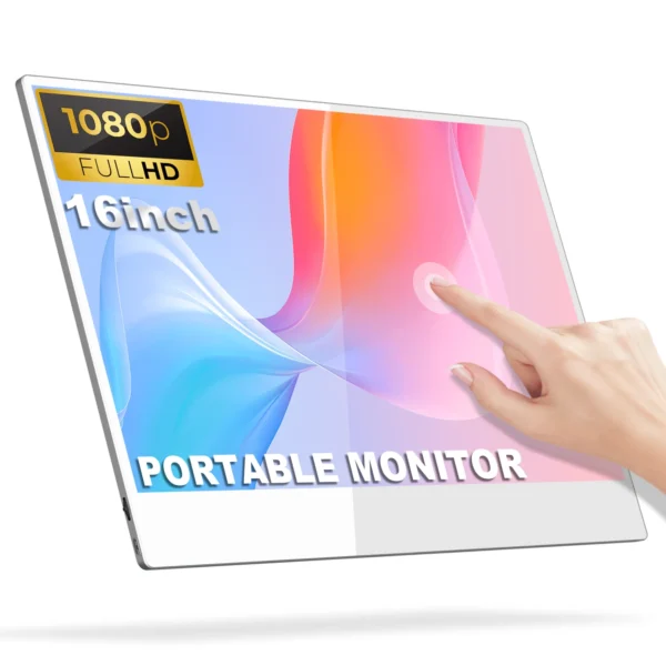 Monitor 360 Portatil Slim-Thin Unibody Narrow Bezel 16 inch 1080p Touchscreen Mini HD Portability LCD Screen Monitor - Imagen 6