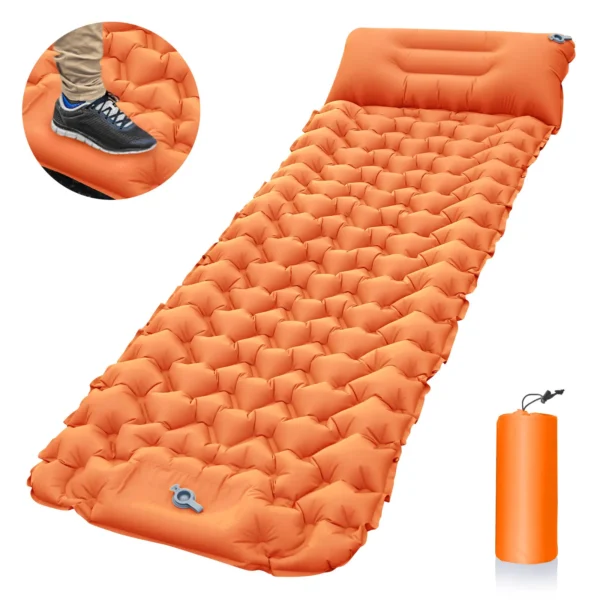 Colchoneta de camping inflable ultraligera y compacta con almohada, aislada para acampar, mochilero, senderismo, viajes - Imagen 3