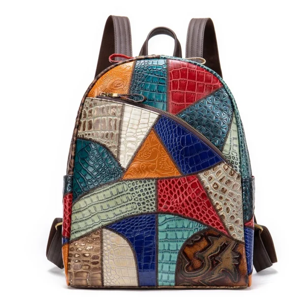 Mochila de Cuero Elegante y Versátil para Mujer - Espaciosa para Laptop y Esenciales, Diseño de Lujo para Estudiantes, Uso Diario y Viajes, en Colores Atractivos - Imagen 6